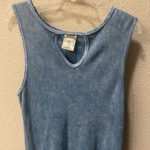 Blue Sleeveless Top w/ Sparkle